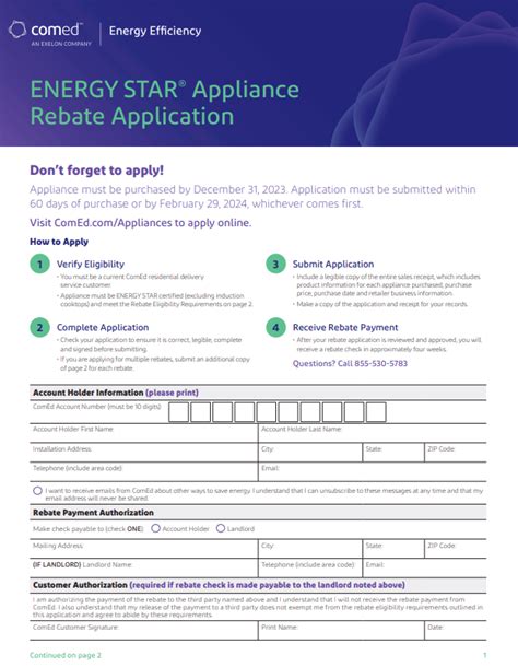 comed online appliance rebate application
